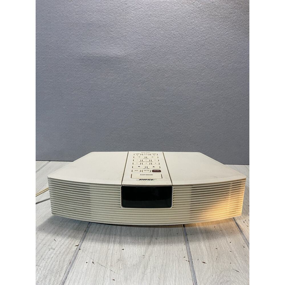 Bose AWR1-1W Wave Radio AM/FM White AS IS PARTS REPAIR Powers On But No Sound